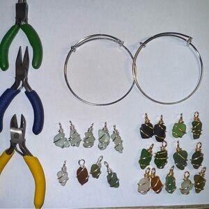 Silver Wire Wrapped sea glass Bracelets